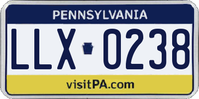 PA license plate LLX0238
