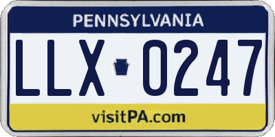 PA license plate LLX0247