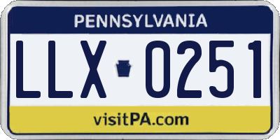 PA license plate LLX0251