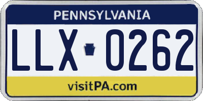 PA license plate LLX0262