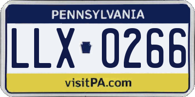 PA license plate LLX0266