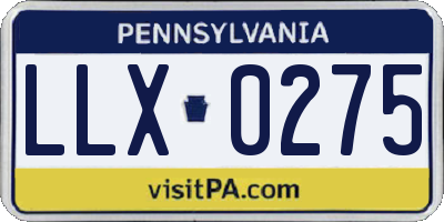 PA license plate LLX0275