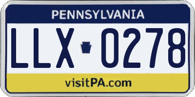 PA license plate LLX0278