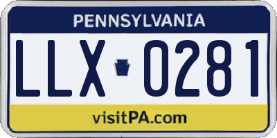 PA license plate LLX0281