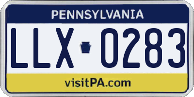 PA license plate LLX0283