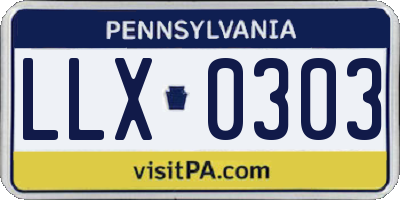 PA license plate LLX0303
