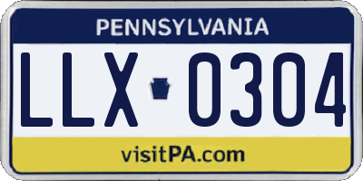 PA license plate LLX0304