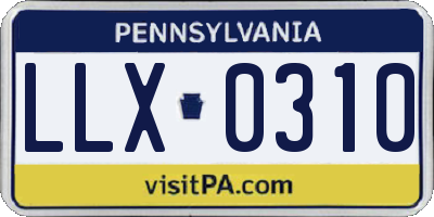 PA license plate LLX0310