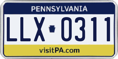 PA license plate LLX0311