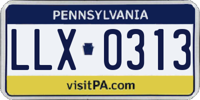 PA license plate LLX0313