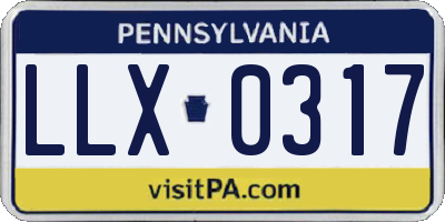 PA license plate LLX0317
