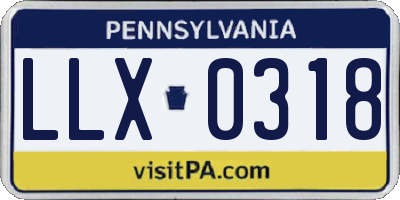PA license plate LLX0318