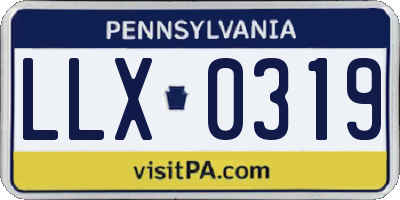 PA license plate LLX0319
