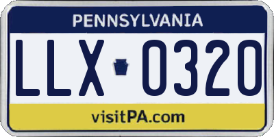 PA license plate LLX0320