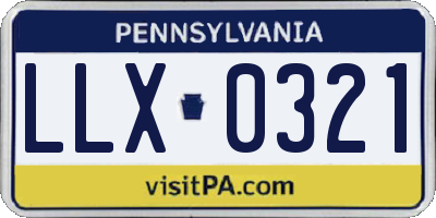 PA license plate LLX0321