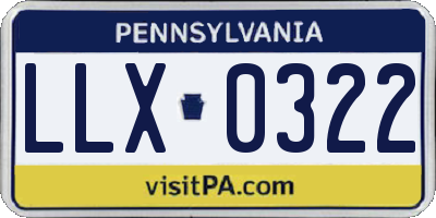 PA license plate LLX0322