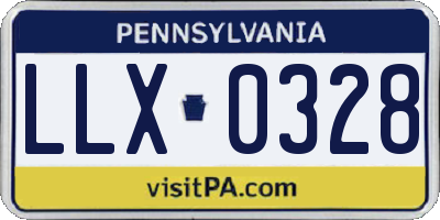 PA license plate LLX0328