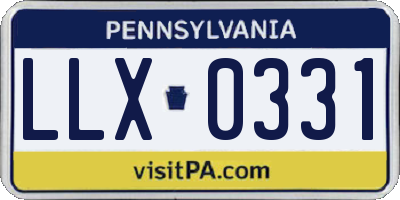 PA license plate LLX0331