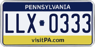 PA license plate LLX0333