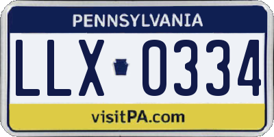 PA license plate LLX0334