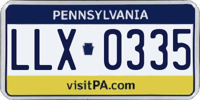 PA license plate LLX0335