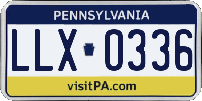 PA license plate LLX0336