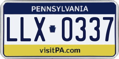 PA license plate LLX0337
