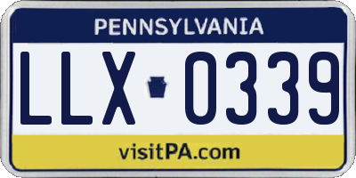 PA license plate LLX0339