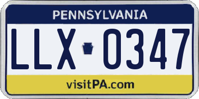 PA license plate LLX0347