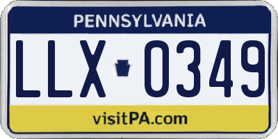 PA license plate LLX0349