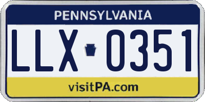 PA license plate LLX0351