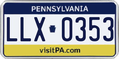 PA license plate LLX0353