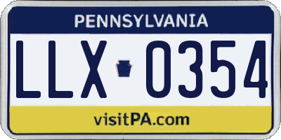 PA license plate LLX0354