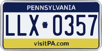 PA license plate LLX0357