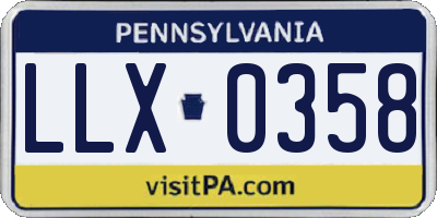 PA license plate LLX0358