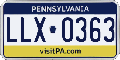 PA license plate LLX0363