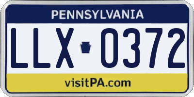 PA license plate LLX0372