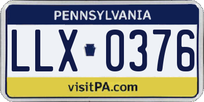 PA license plate LLX0376