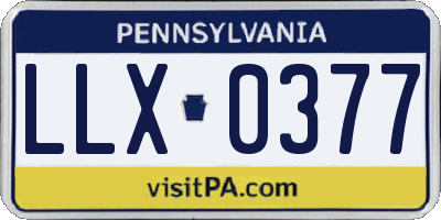 PA license plate LLX0377