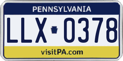 PA license plate LLX0378