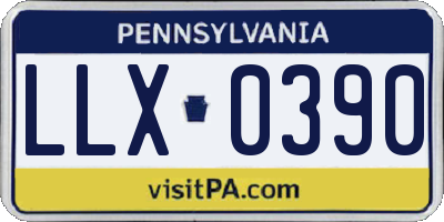 PA license plate LLX0390