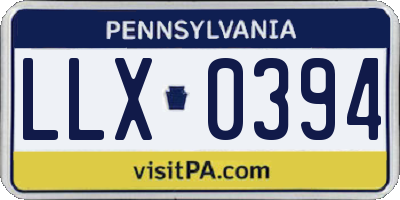 PA license plate LLX0394