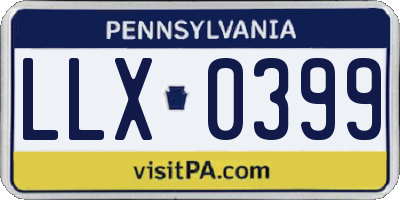 PA license plate LLX0399