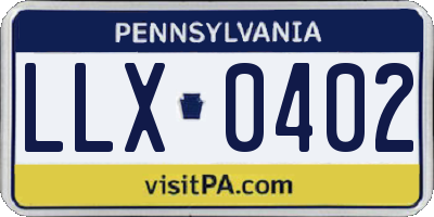 PA license plate LLX0402