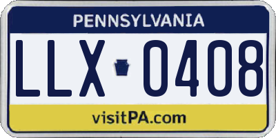 PA license plate LLX0408