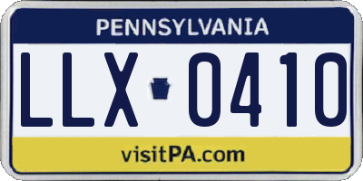 PA license plate LLX0410