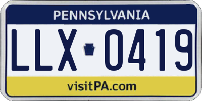 PA license plate LLX0419