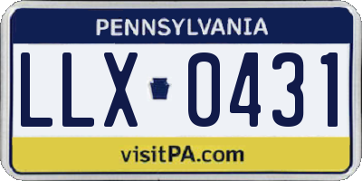 PA license plate LLX0431