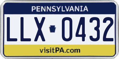 PA license plate LLX0432
