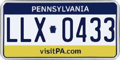 PA license plate LLX0433